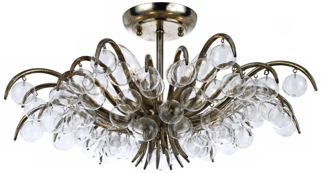 Crystorama Metro 20 1/2" Wide Antique Silver Ceiling Light