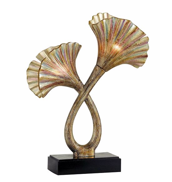 Art Deco Flower Flute Double Necked Accent Lamp