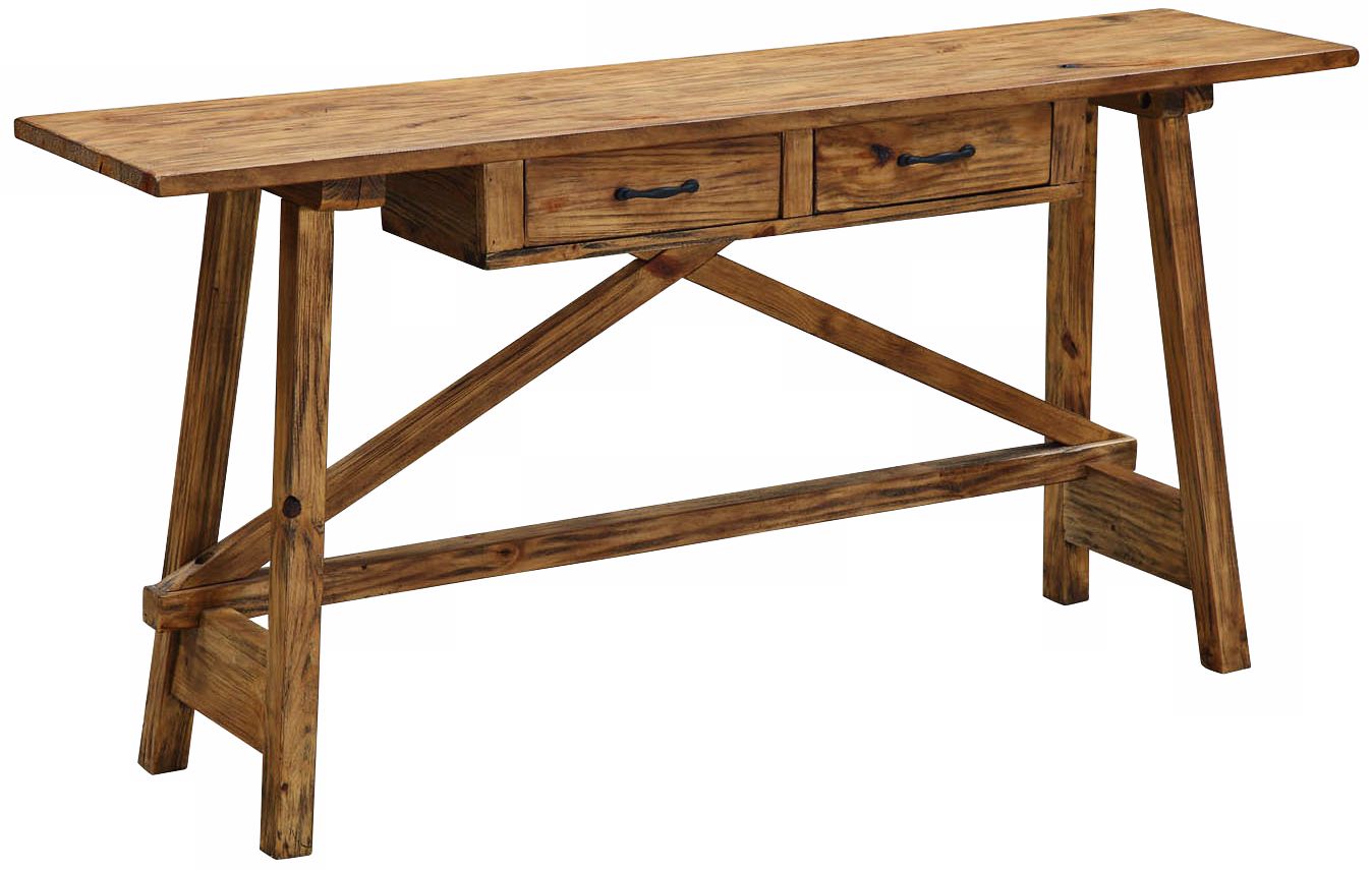 Amber Pine 2-Drawer Garden Table