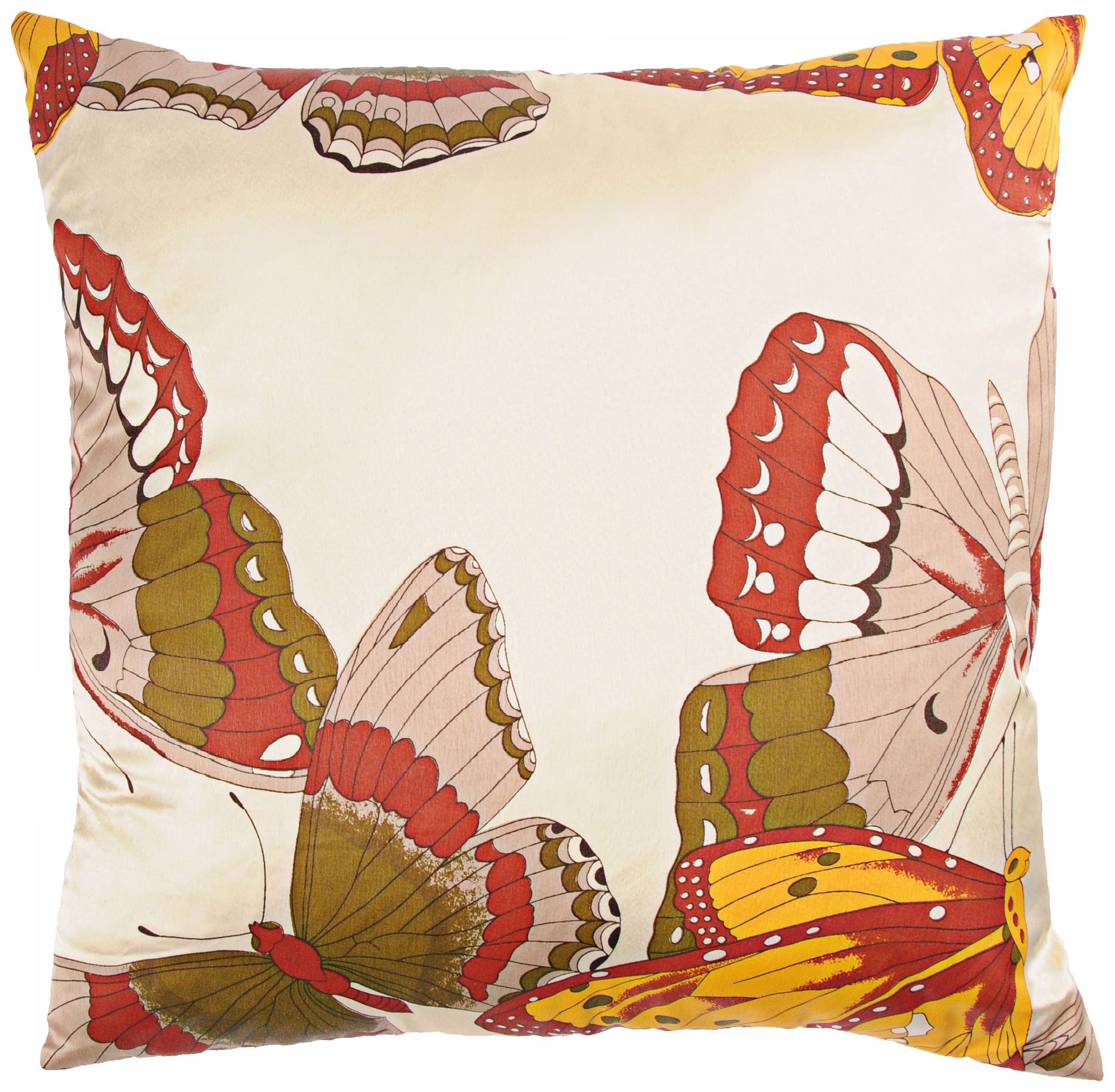 Butterfly 18" Square Decorative Pillow With Hidden Zipper
