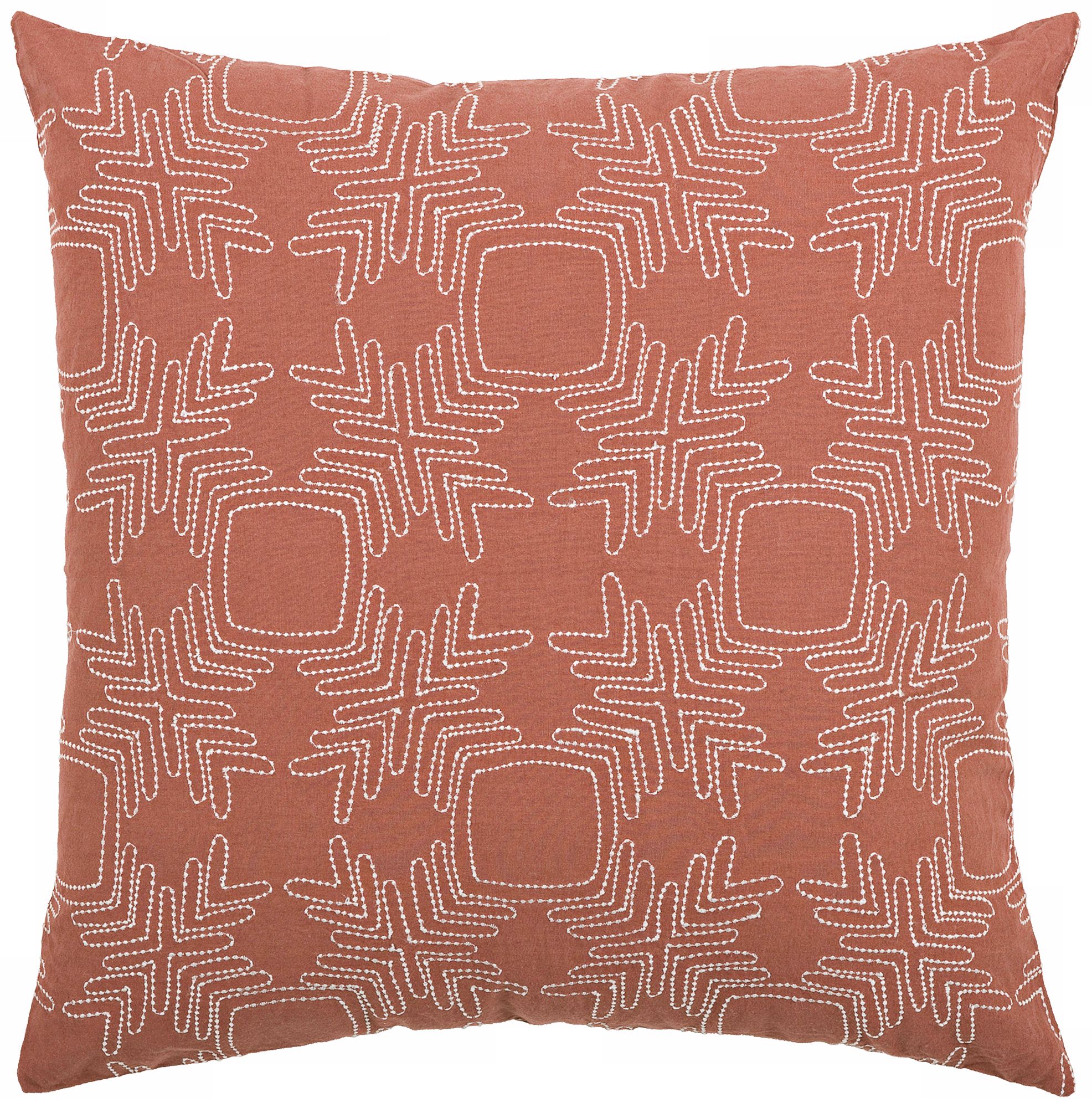 Taza 18" Square Paprika Tone Moroccan Throw Pillow