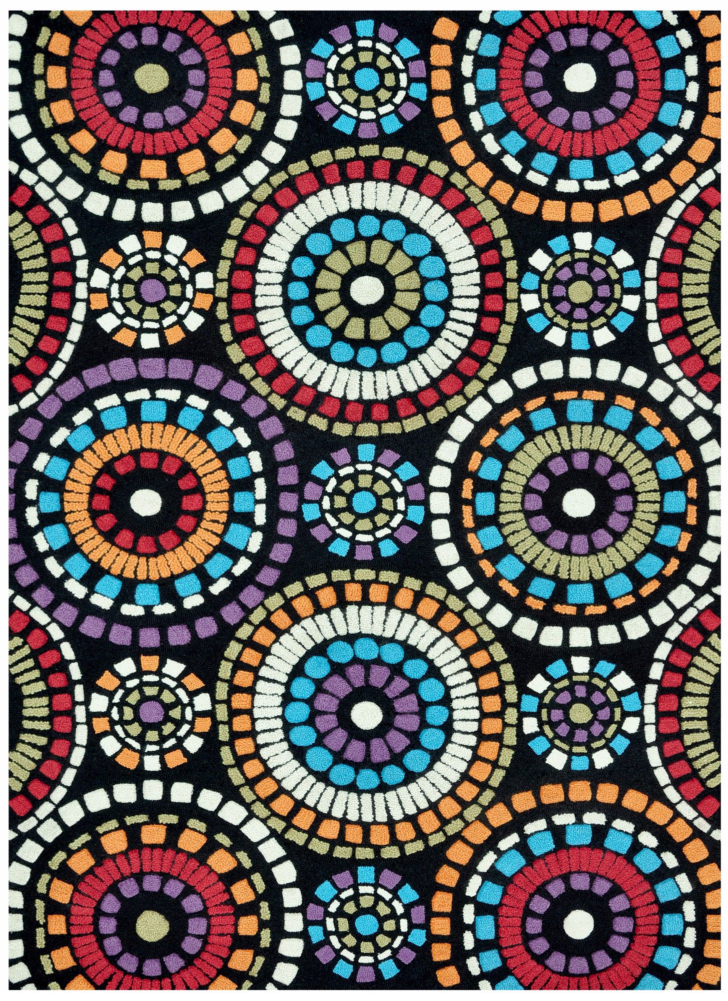 Loloi Aurora AA-04 Black-Circles Area Rug