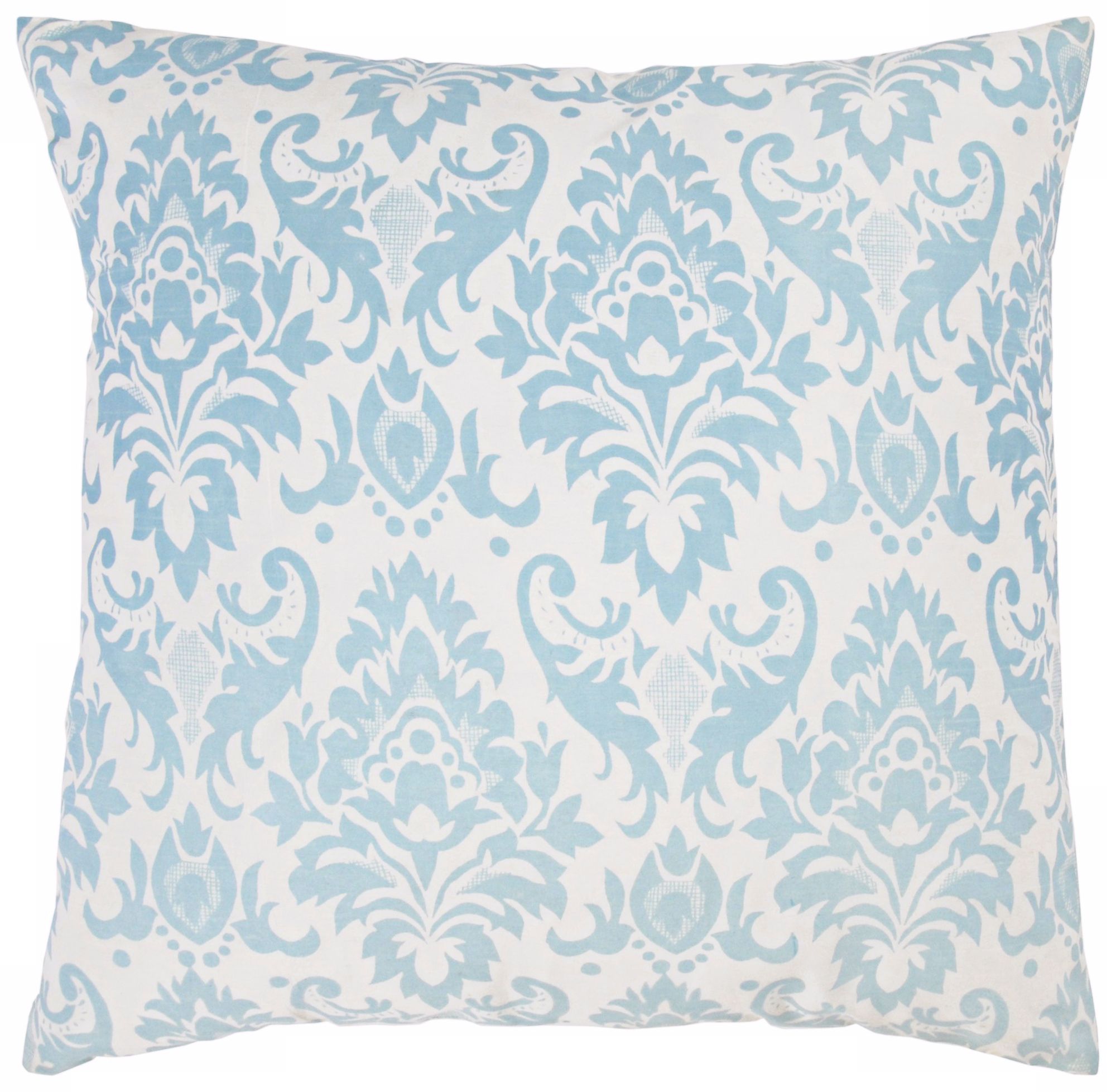 Damask 18" Square Decorative Pillow With Hidden Zipper