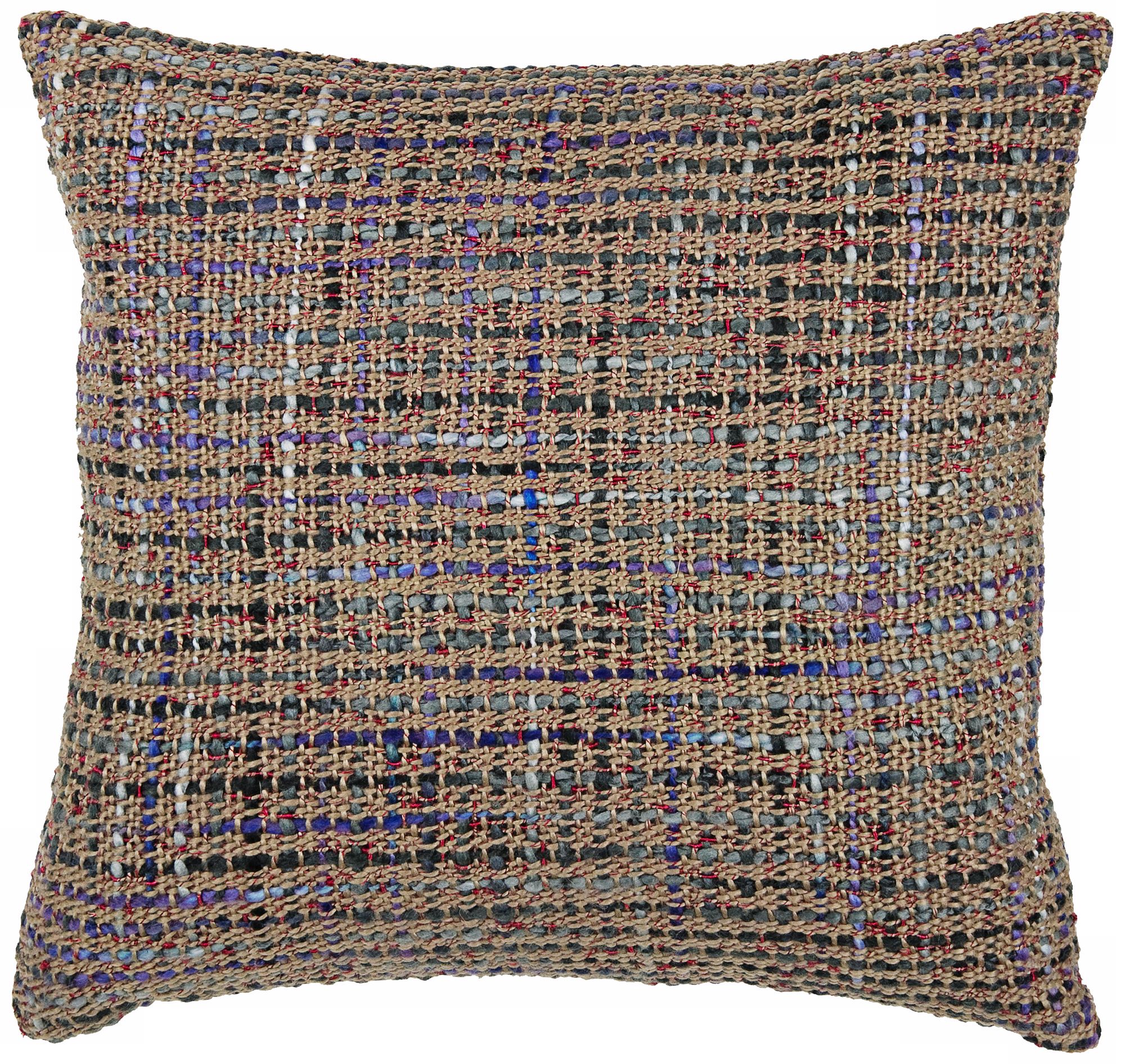 Tweed 18" Square Decorative Pillow With Hidden Zipper