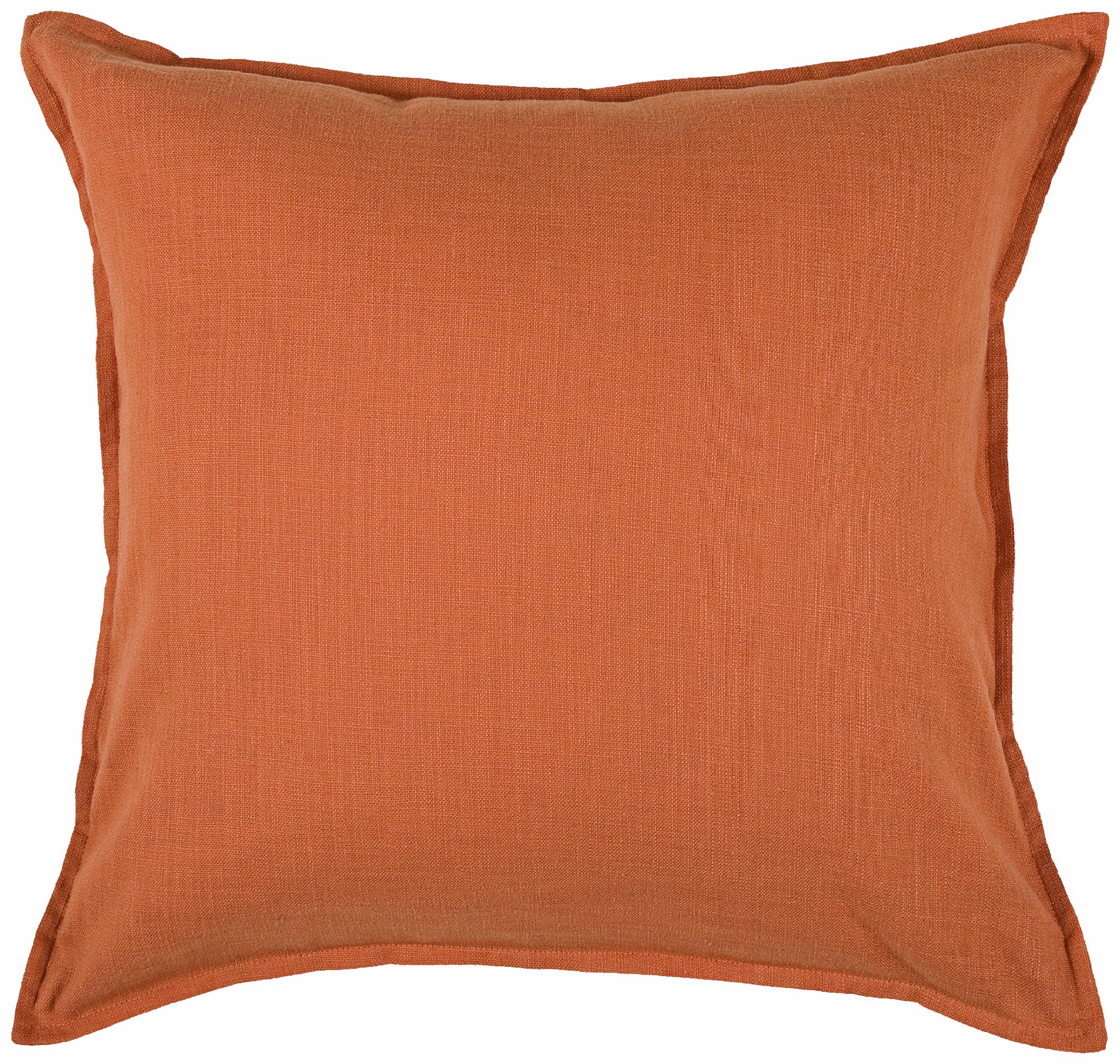 Orange 20" Square Decorative Pillow With Hidden Zipper