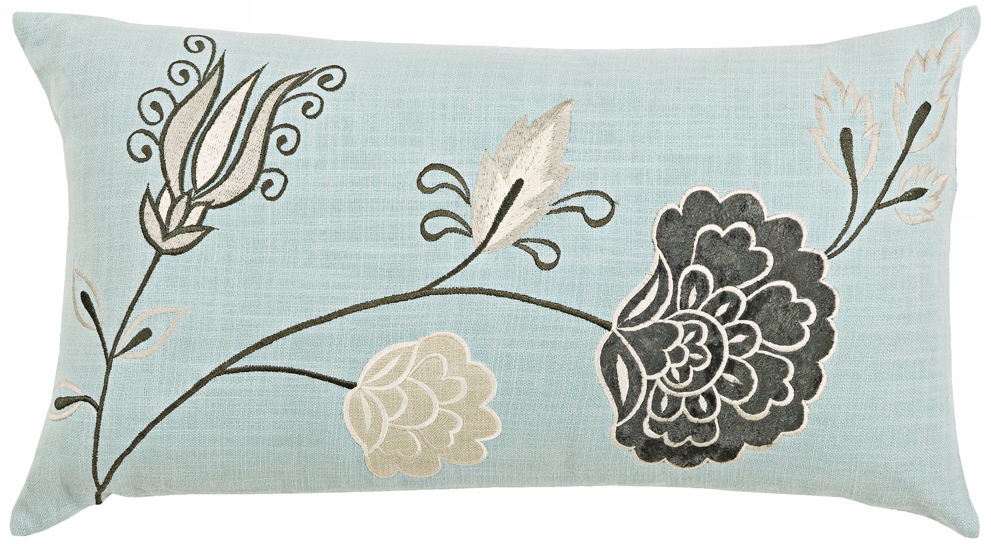 Aqua 21" Wide Decorative Pillow With Hidden Zipper