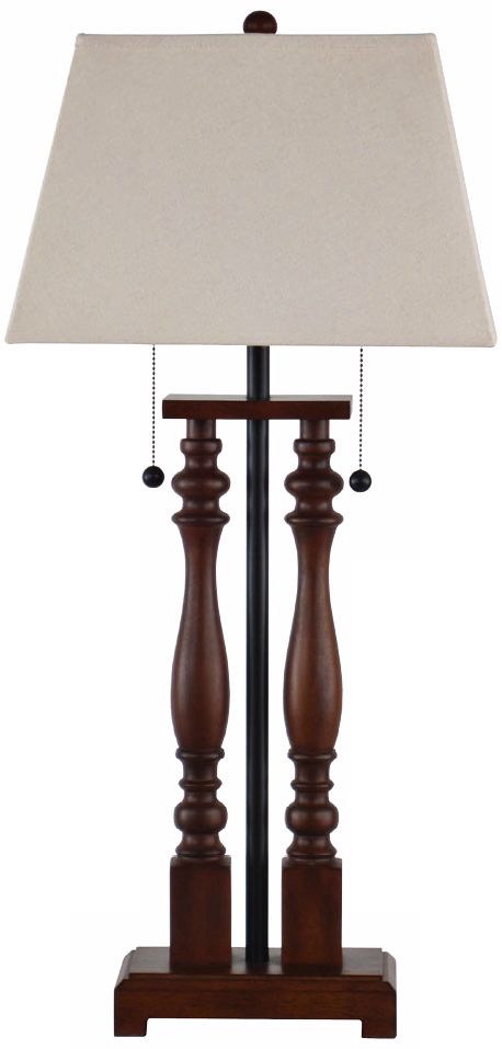 Lovila Dark Oak 2-Light Table Lamp