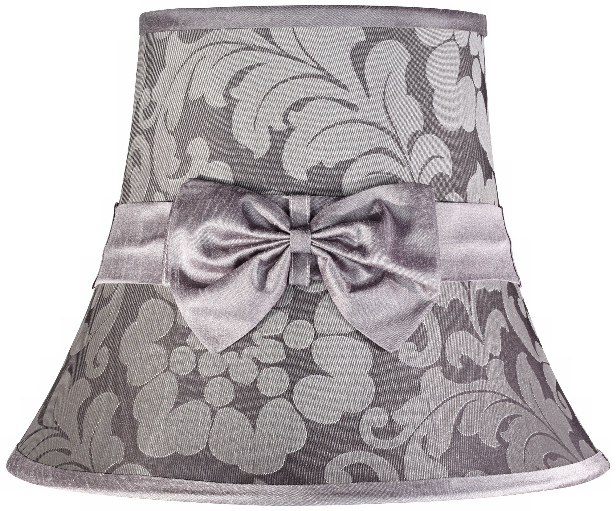 Grey Damask With Bow Shade 8x14x11 (Spider)