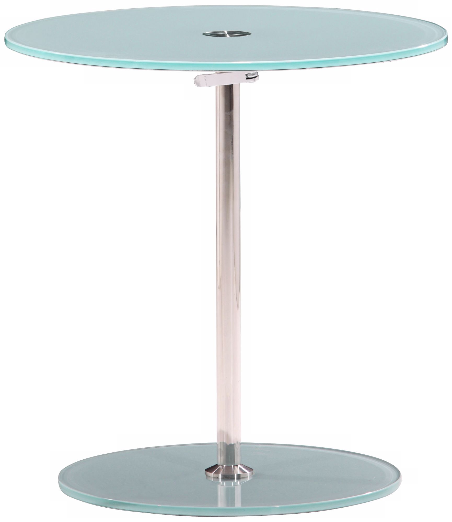 Zuo Radical Adjustable Chrome and Frosted Glass Side Table