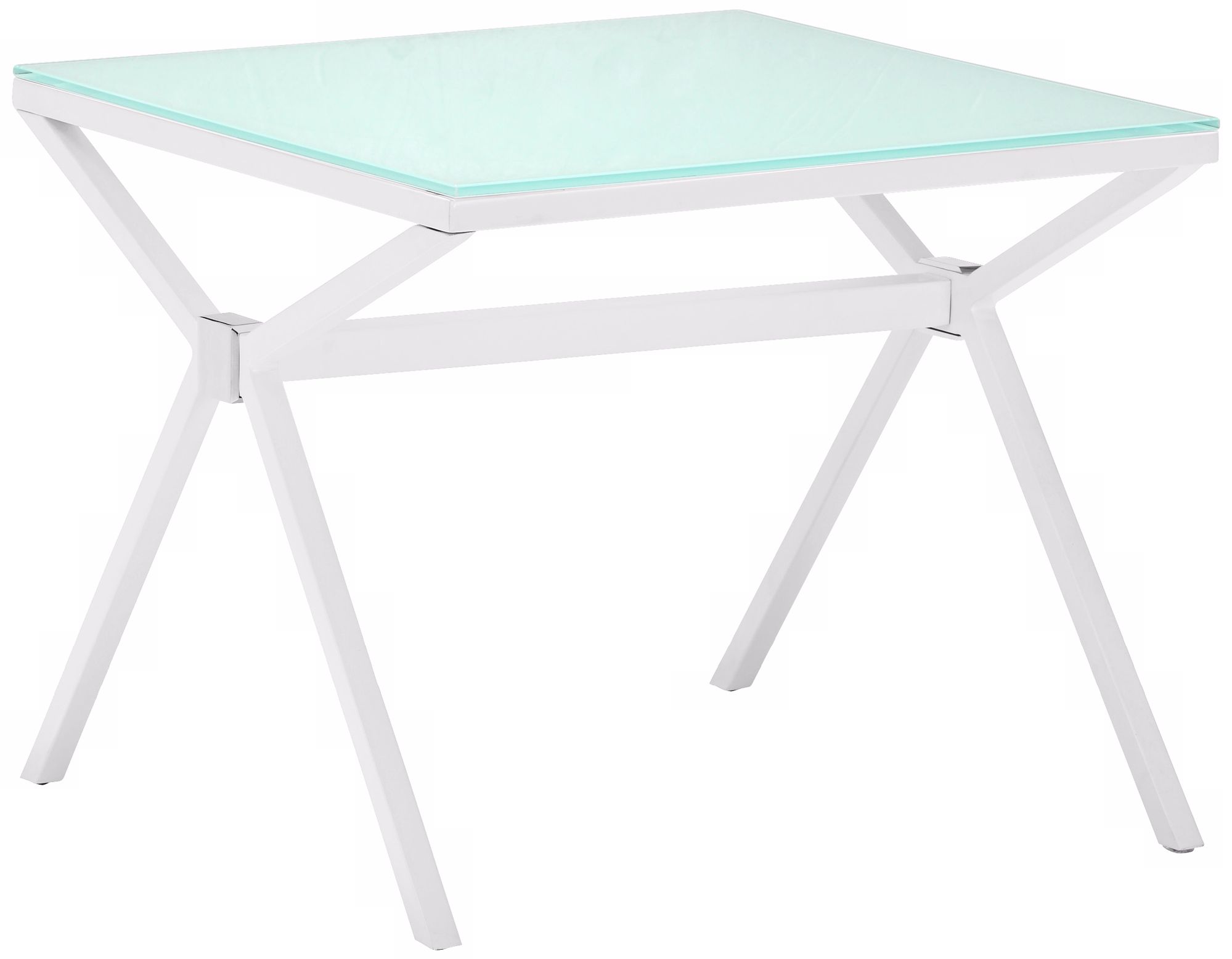 Zuo Xert White Glass Modern Side Table