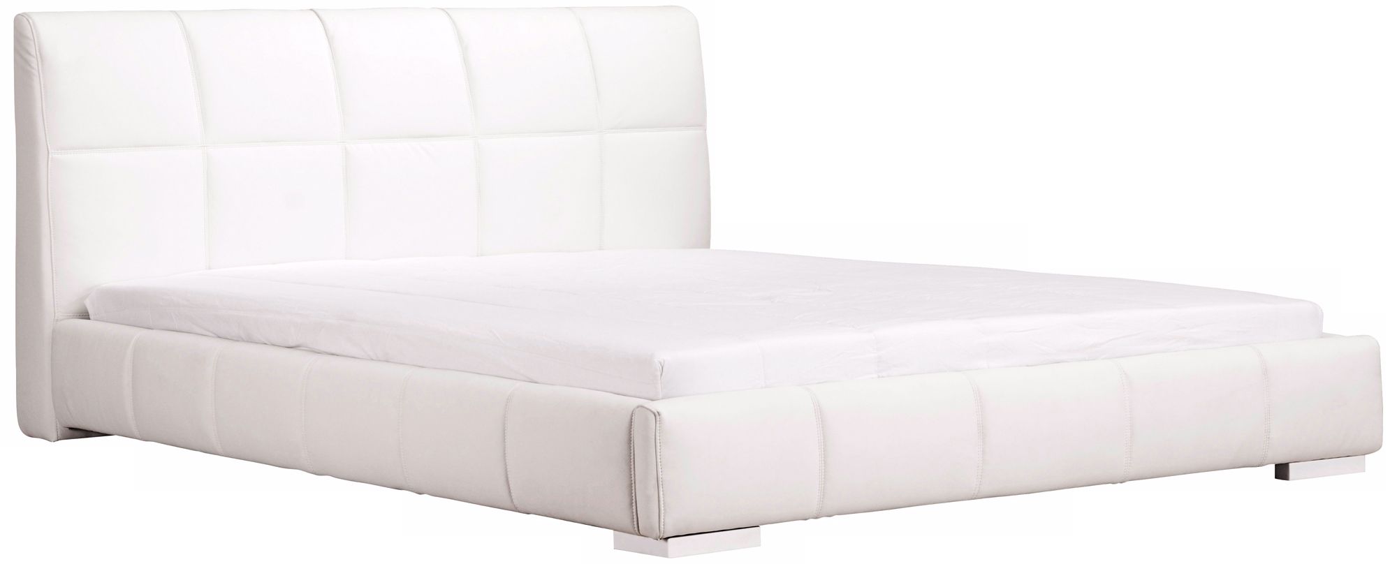 Zuo Modern Amelie White Upholstered Platform Bed (King)