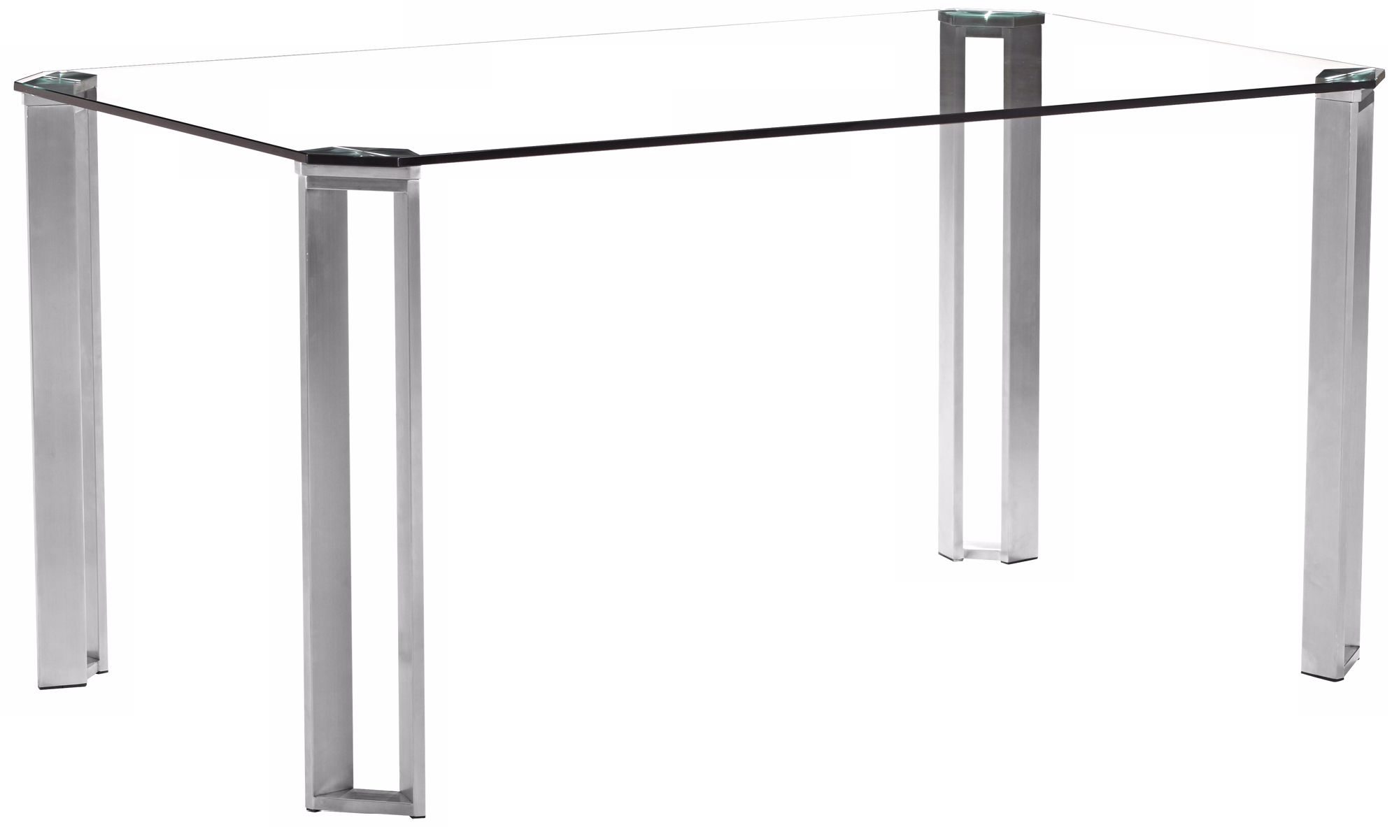 Zuo Plume Clear Glass Modern Dining Table