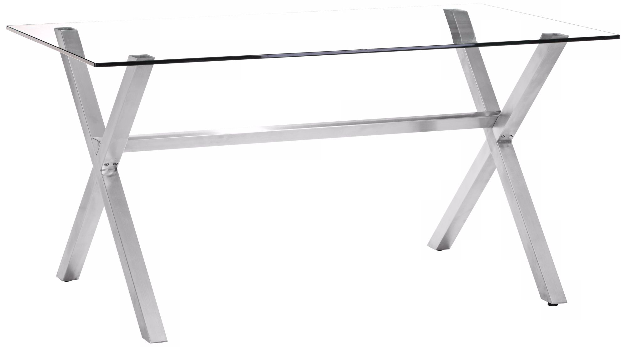 Zuo Graphite Clear Glass Modern Dining Table