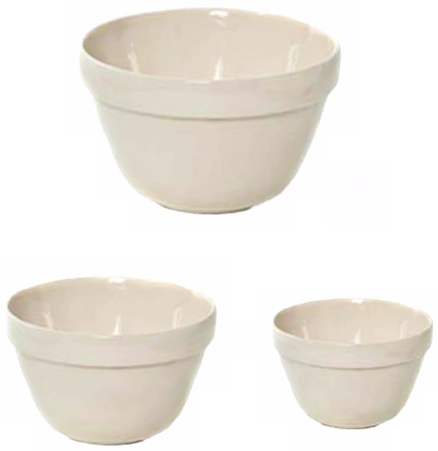 Set of 3 White Mason Cash Mixing Bowls