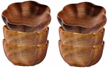 Pacific Merchants Acaciaware® Set of 6 Flared Serving Bowls
