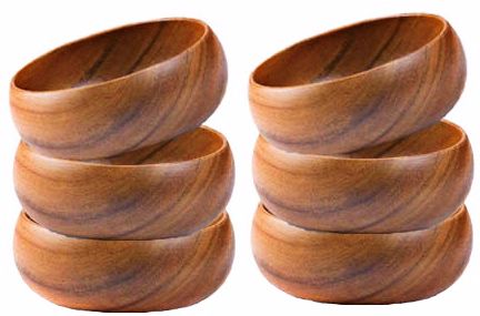 Pacific Merchants Acaciaware® Set of 6 Calabash Wood Bowls