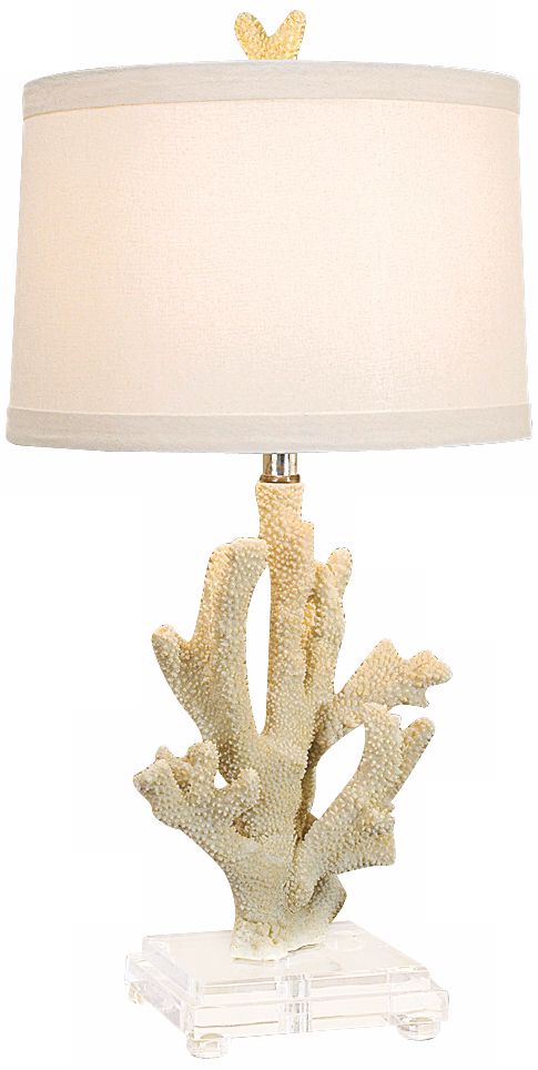 Regina-Andrew White Coral on Lucite Base Table Lamp