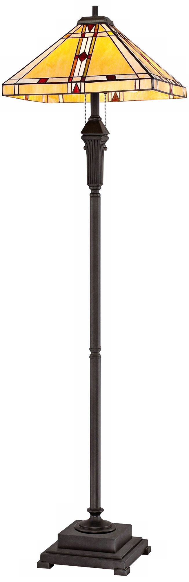 Quoizel Noah Vintage Bronze Tiffany Style Glass Floor Lamp