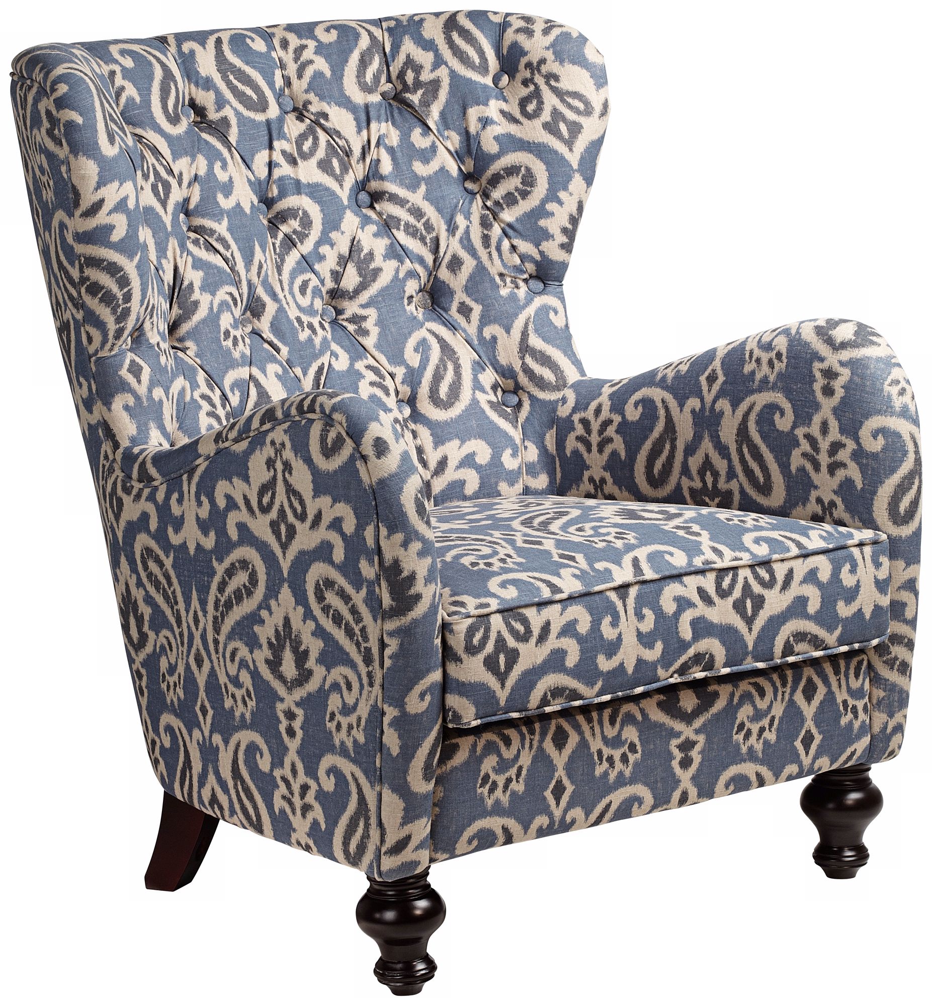 Soft Blue Ikat Pattern Armchair