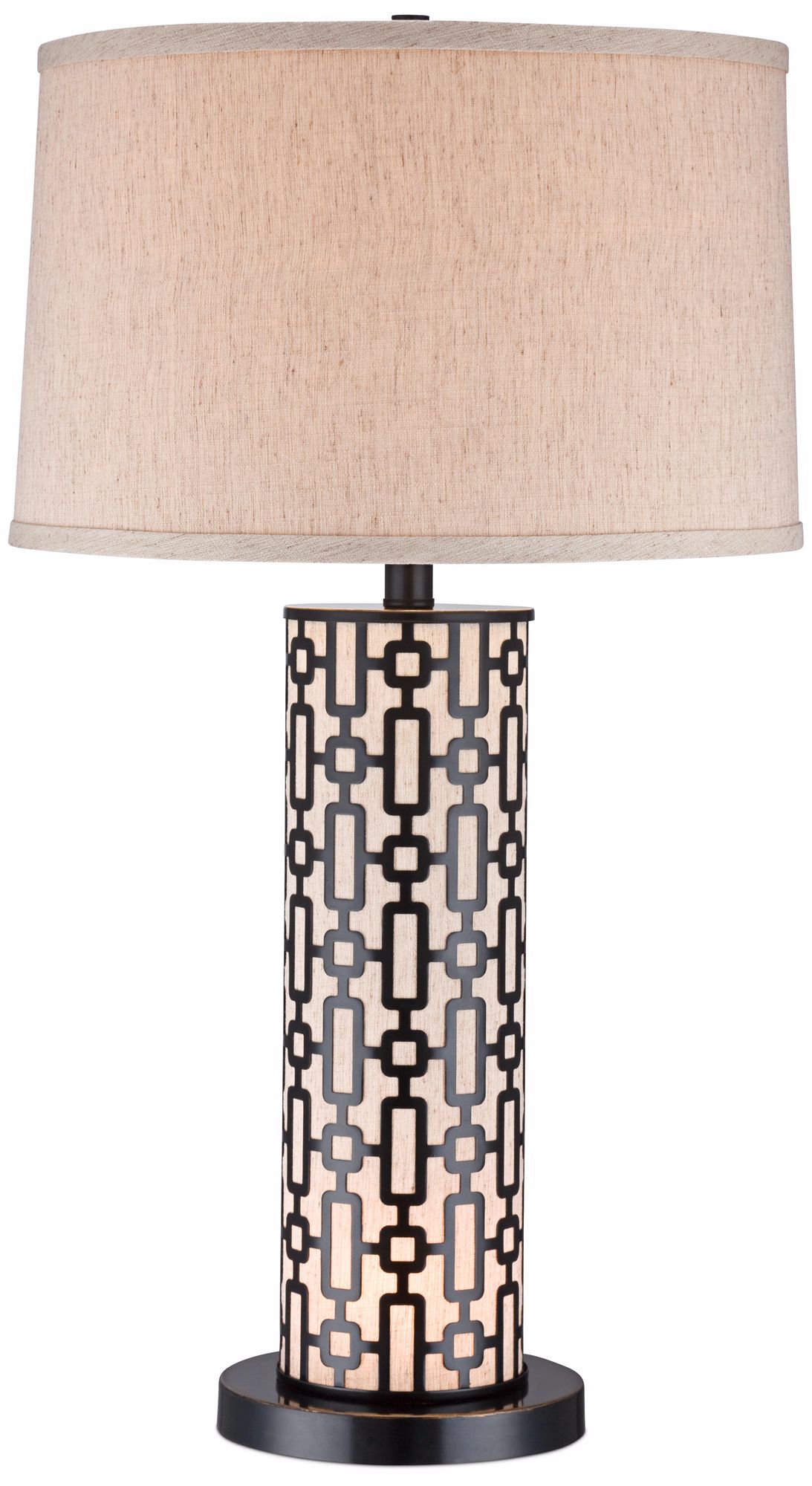 Mid-Century Cylinder Bronze Night Light Table Lamp