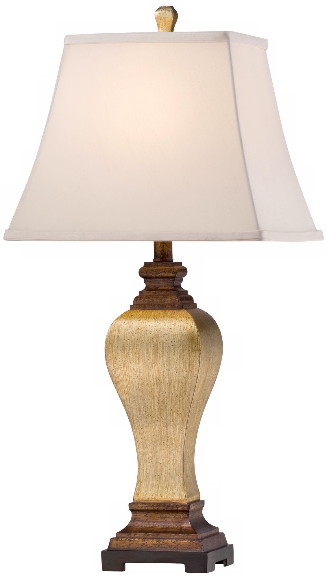 Edgar Silver Leaf and Brown Transitional Table Lamp