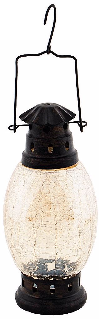 Apricot Ice Crackle Glass Lantern
