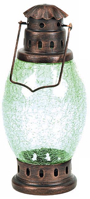 Fern Green Crackle Glass Lantern