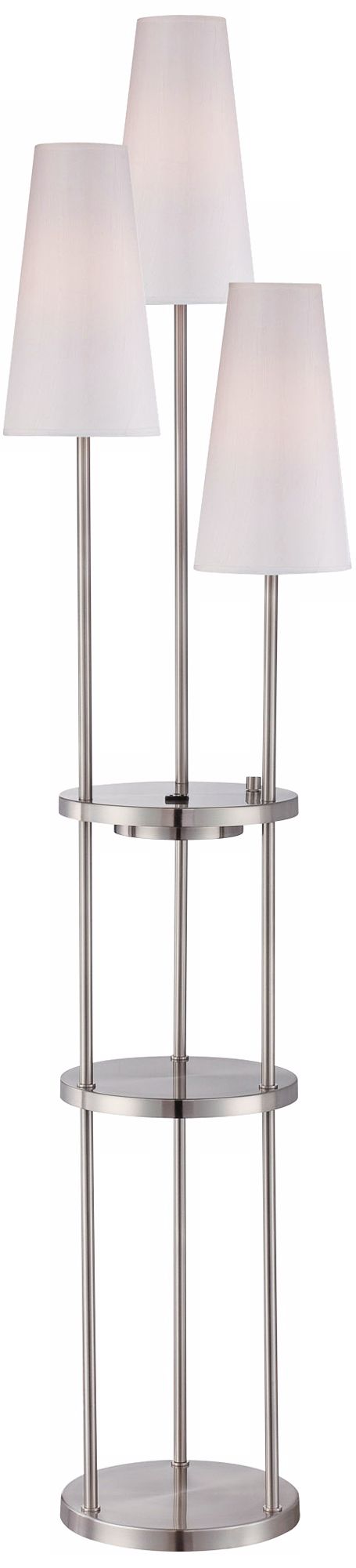 Lite Source Vidal Floor Lamp with Shelves and Power Outlet