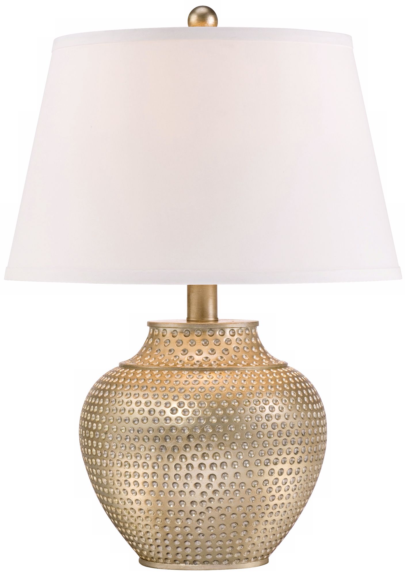 Hammered Pot Antique Silver Table Lamp