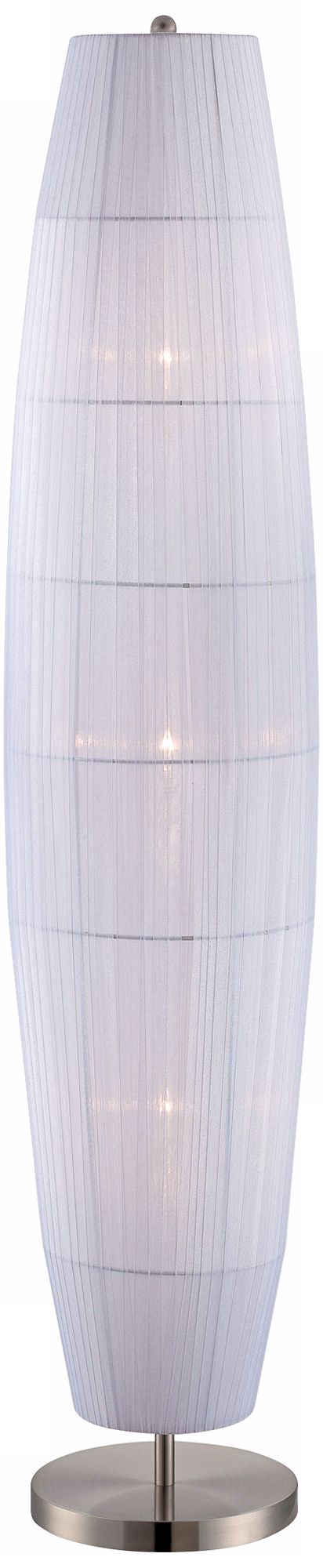 Lite Source Parvati White Organza Ribbon Floor Lamp