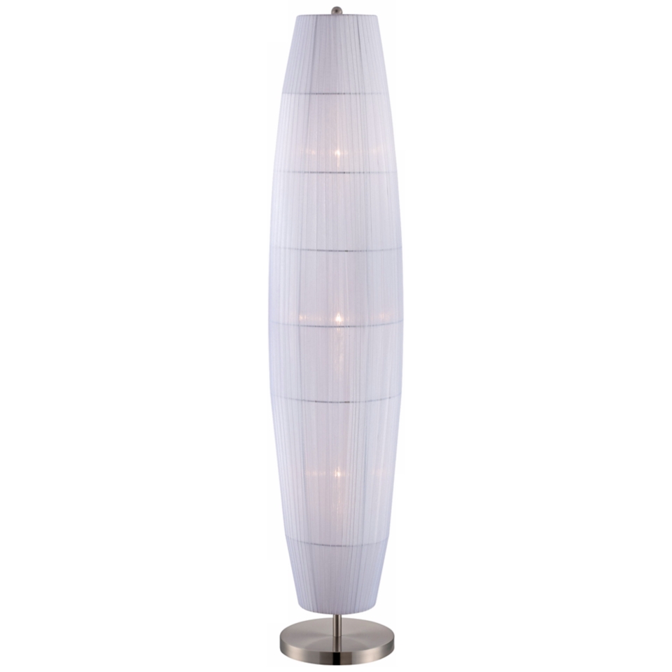 Lite Source Parvati White Organza Ribbon Floor Lamp   #V9517