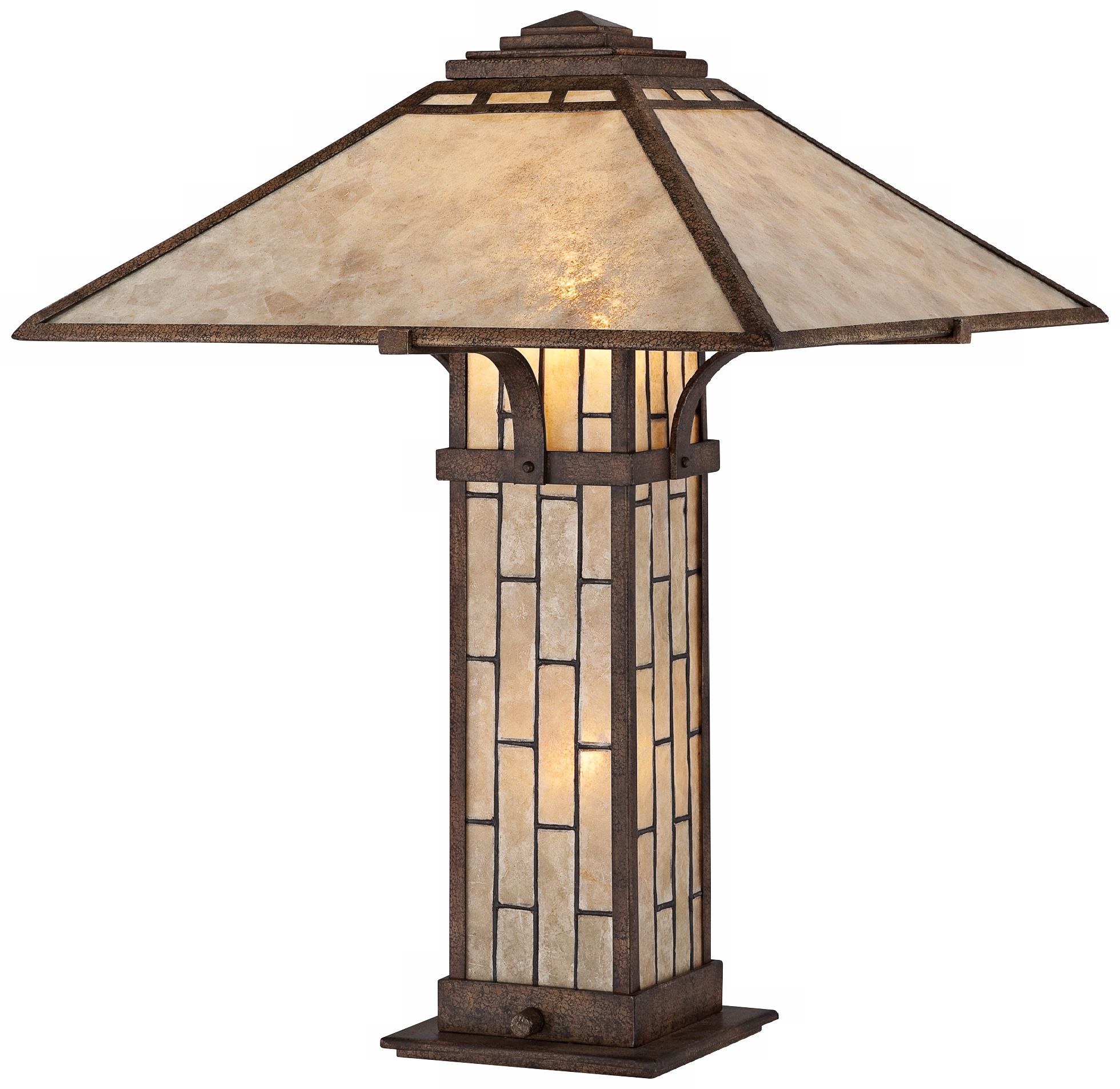 Quoizel Ambler Mica Shade Patina Table Lamp