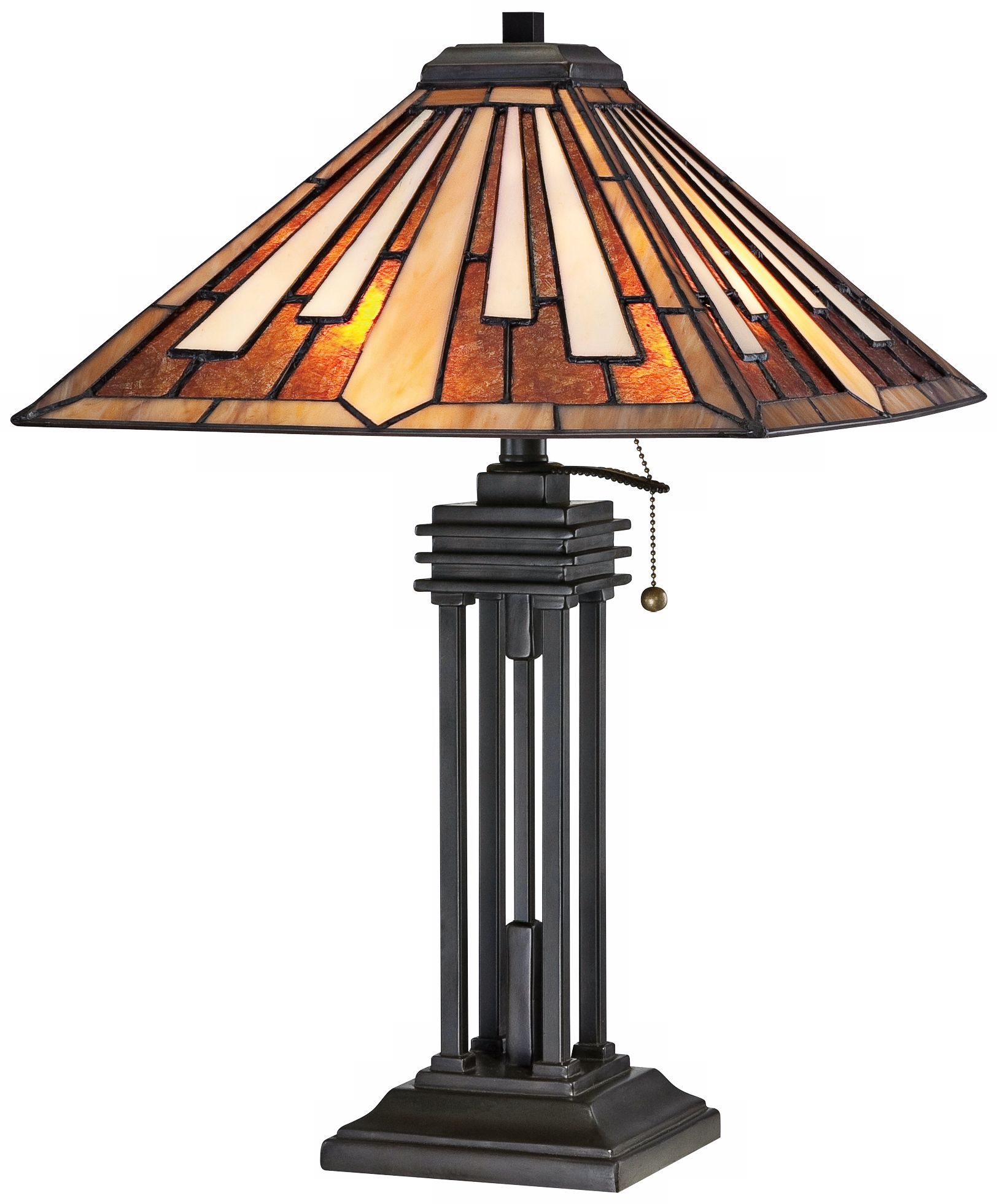 Quoizel Hathaway Glass Shade Open Base Table Lamp