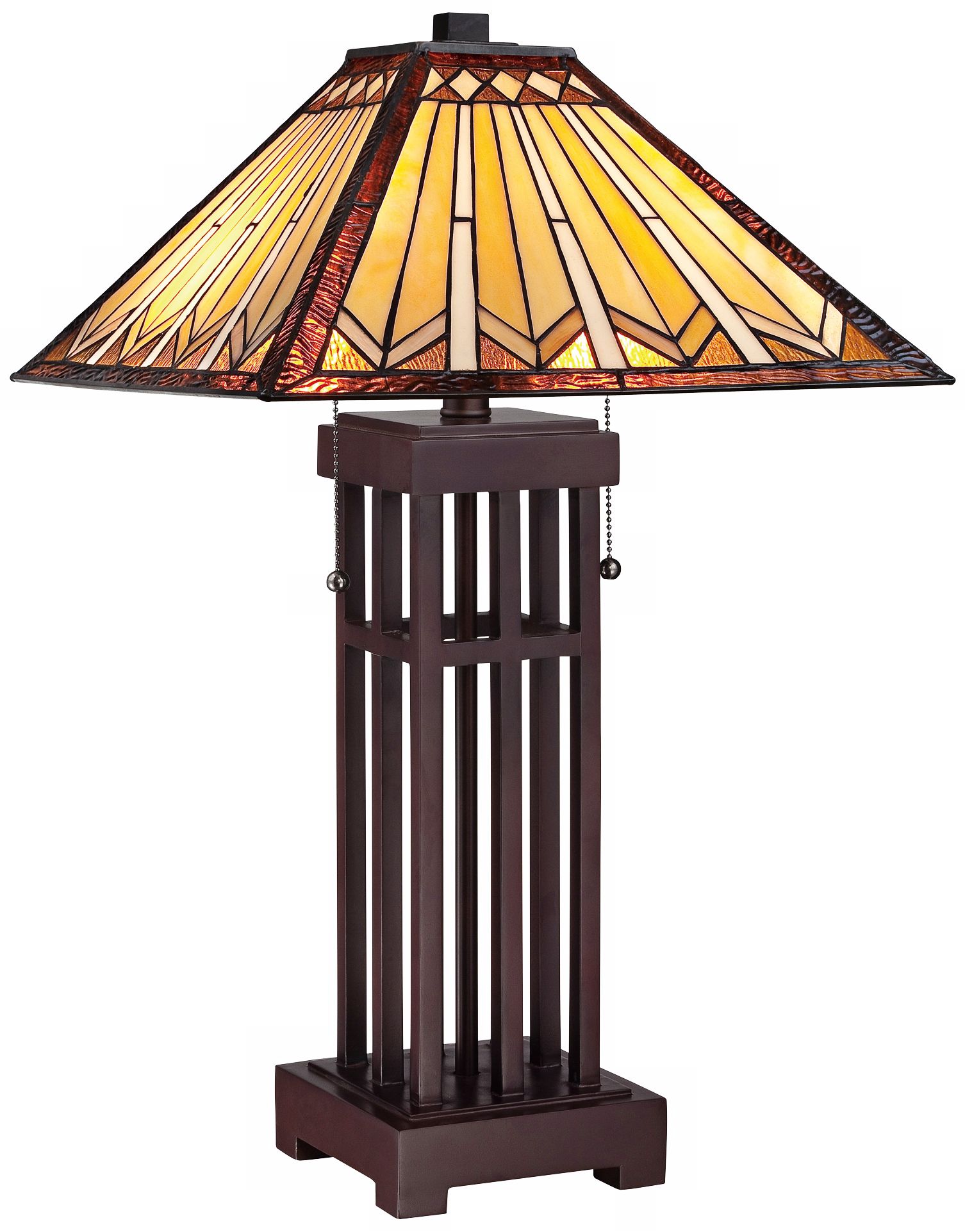 Quoizel Tanner Glass Shade Open Base Table Lamp