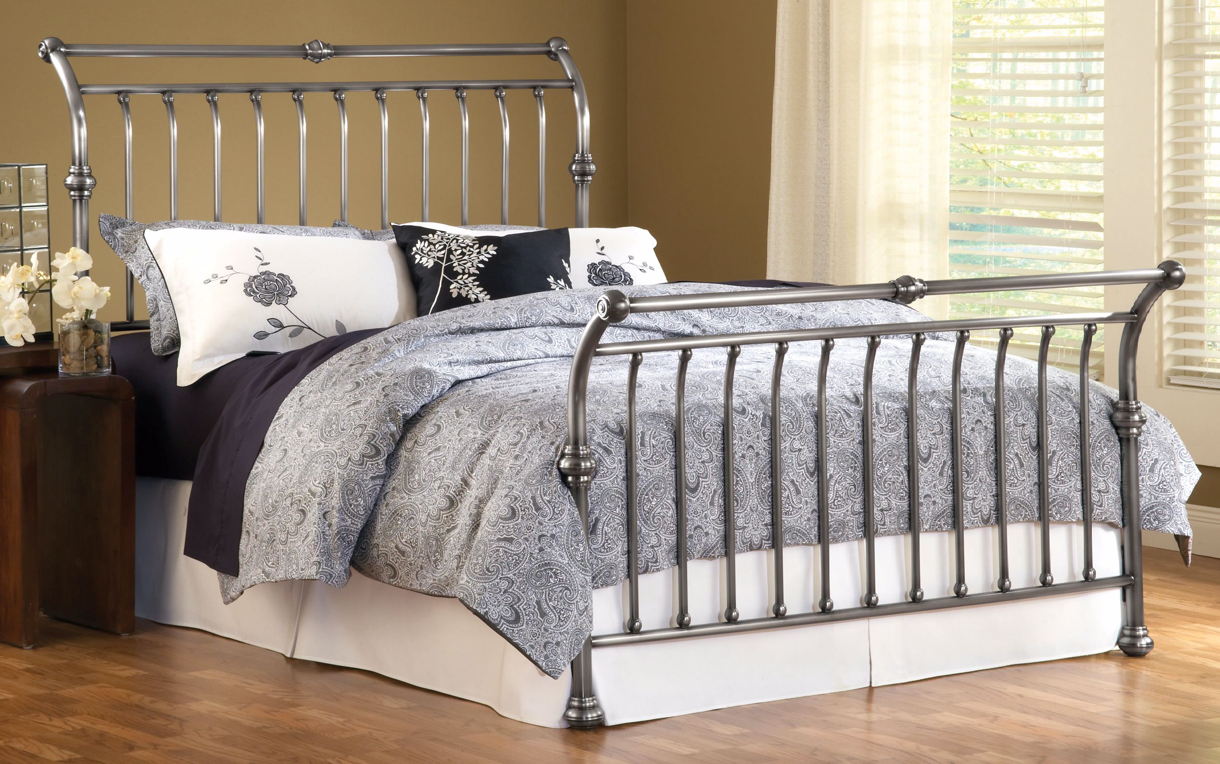 Hillsdale Markham Antique Nickel Sleigh Bed