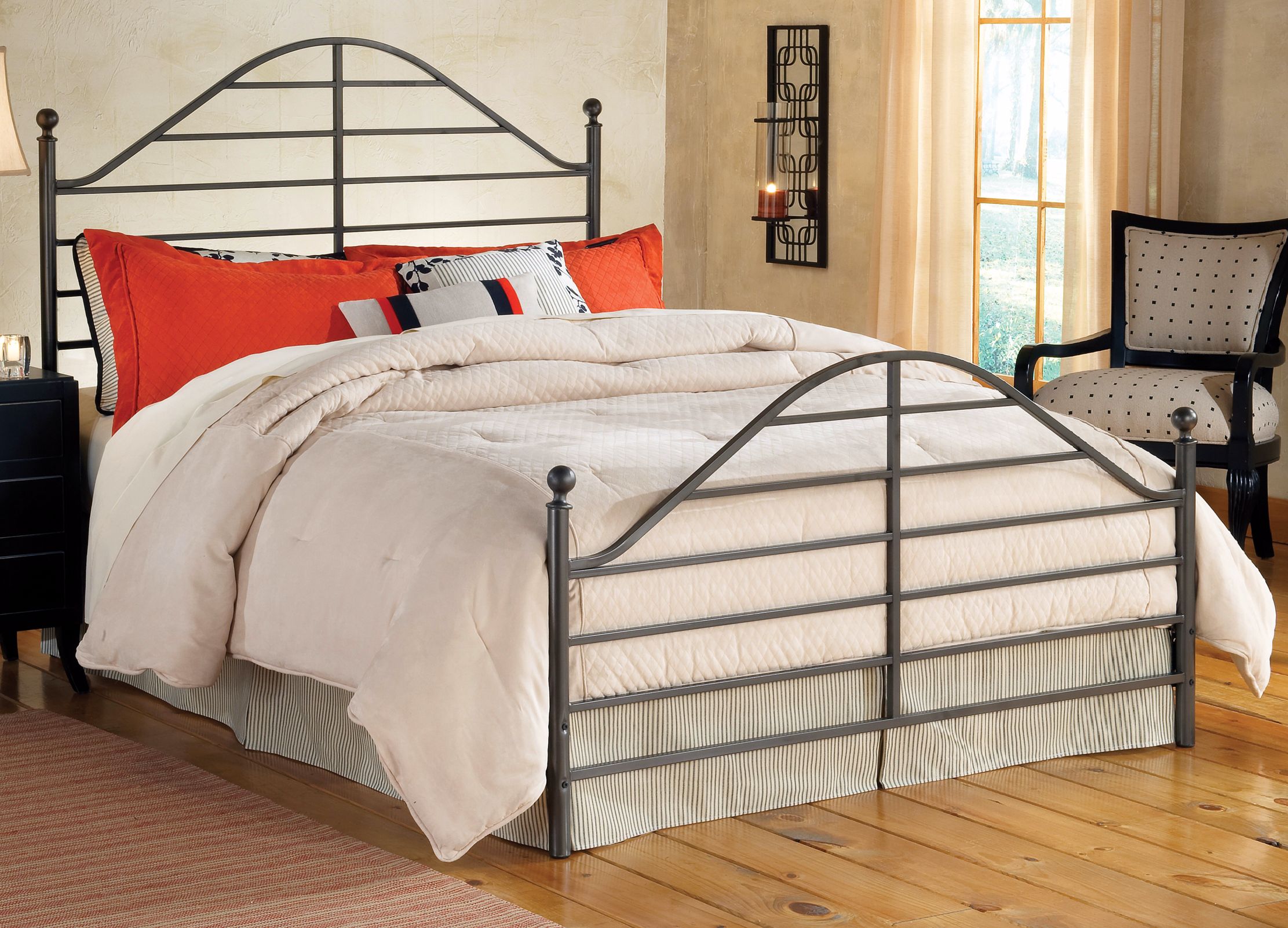 Hillsdale Trenton Magnesium Pewter Metal Bed Set