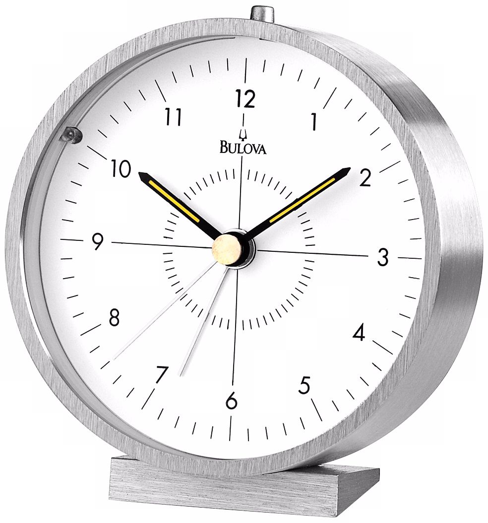 Blair Tabletop 4" High Aluminum Bulova Alarm Clock