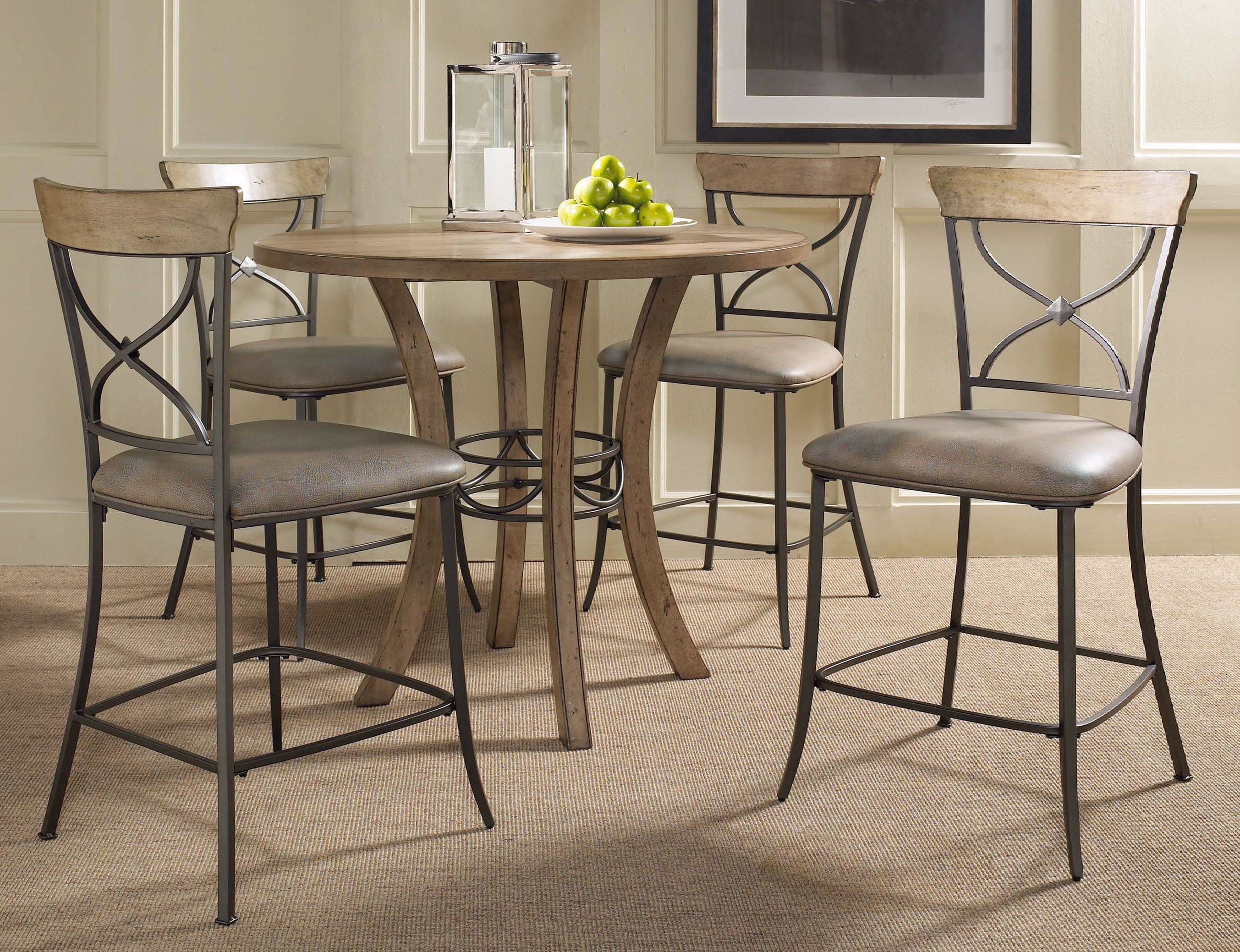 Hillsdale Charleston Round X-Back Counter Dining Set of 5