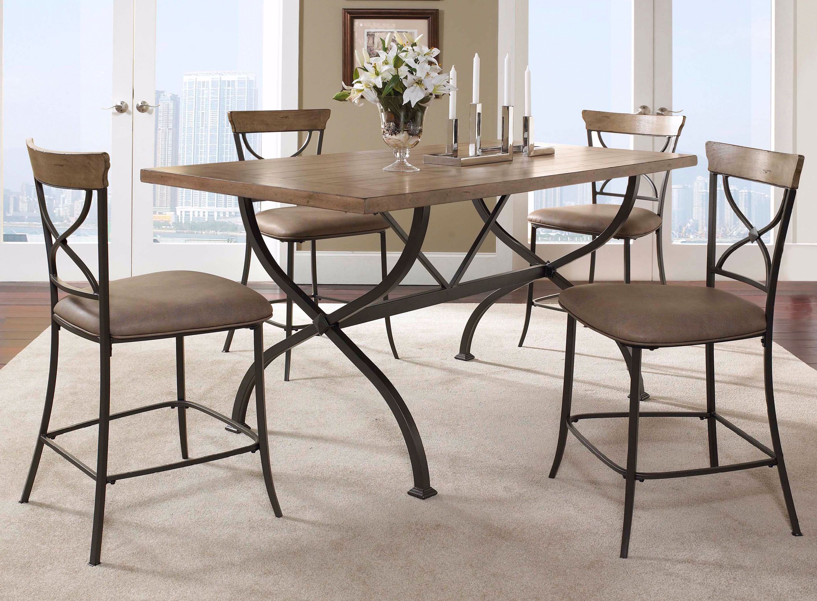 Hillsdale Charleston "X" Counter Height Dining Set of 5