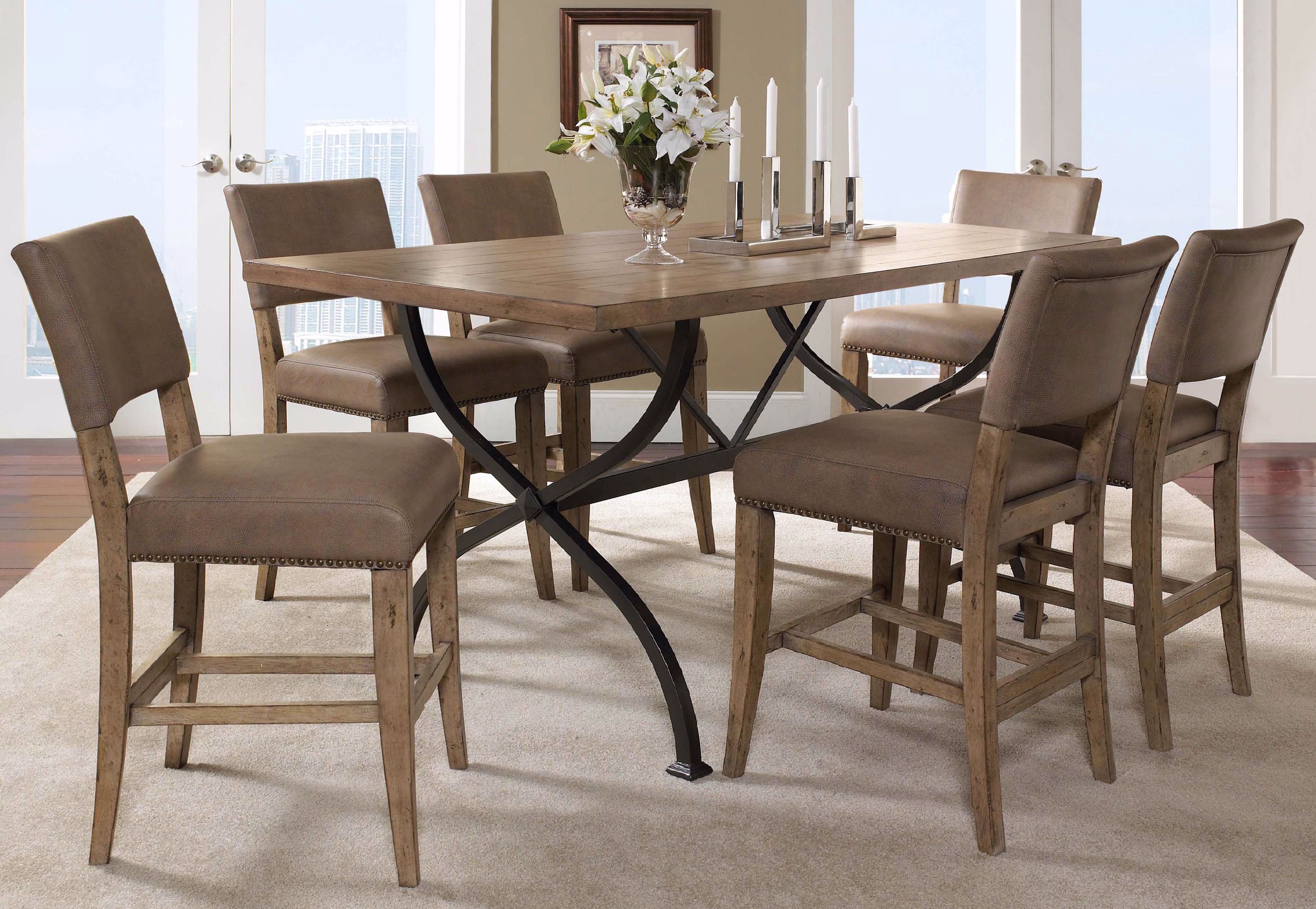 Hillsdale Charleston Rectangle Parsons Counter Dining Set/7