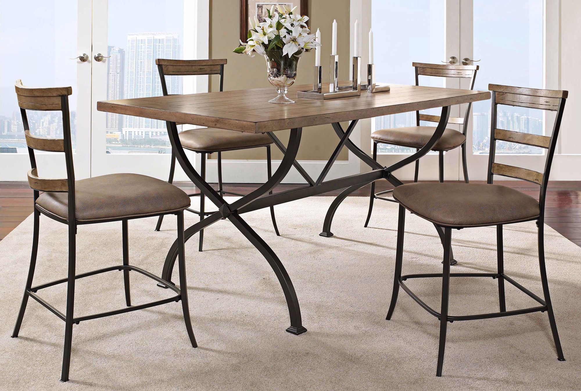 Charleston Rectangle Ladder Back 5-Piece Dining Set