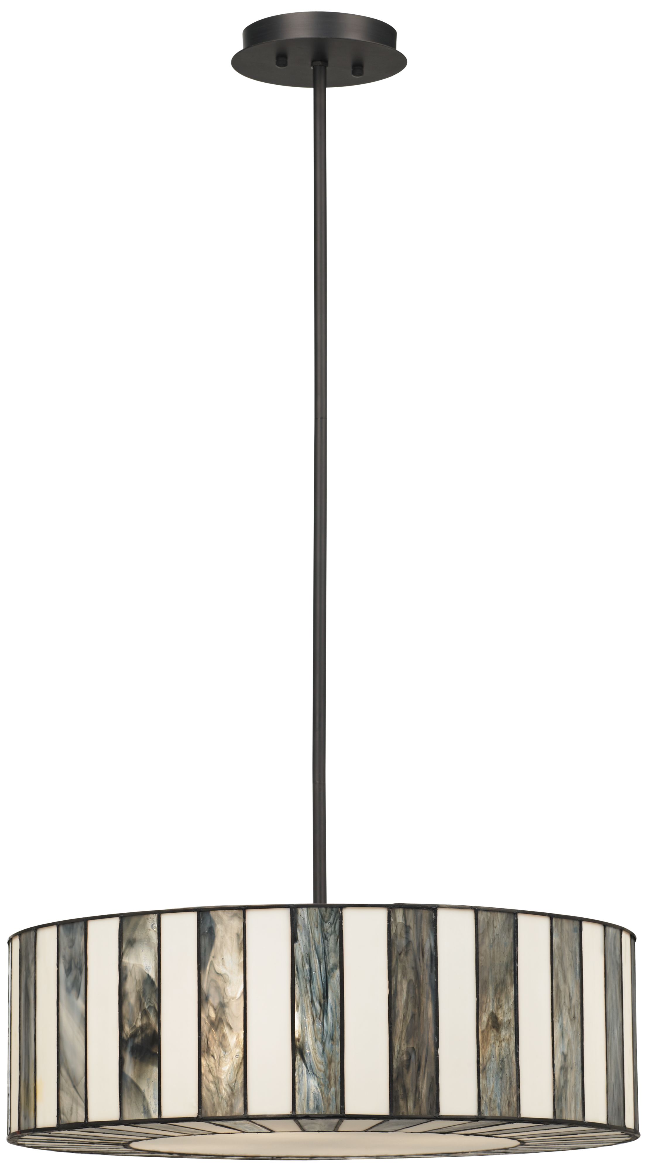 Tiffany Style 23" Wide Striped Art Glass Pendant Light