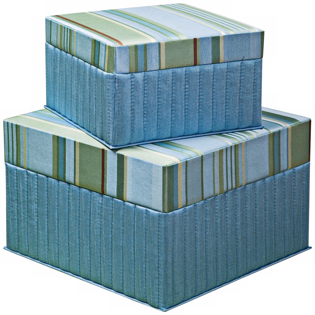 Set of 2 Fresca Stitched Square Decorative Boxes