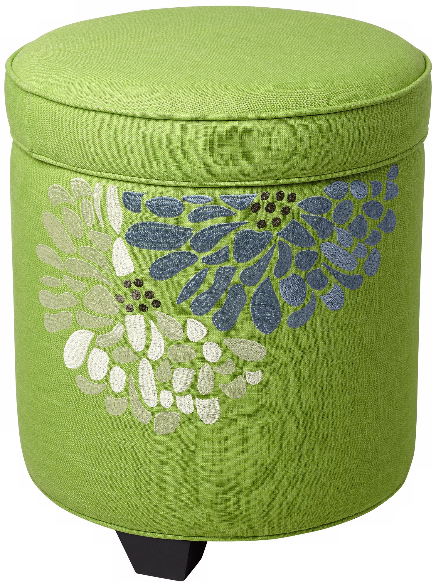 Fresca Green Fabric Upholstered Storage Ottoman
