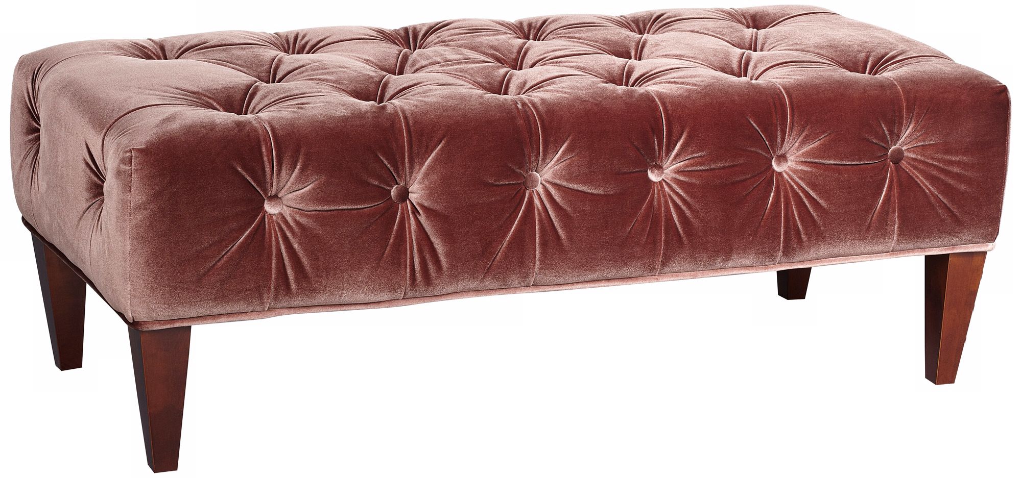 Milano Tufted Milk Chocolate Brown Upholstered Bench