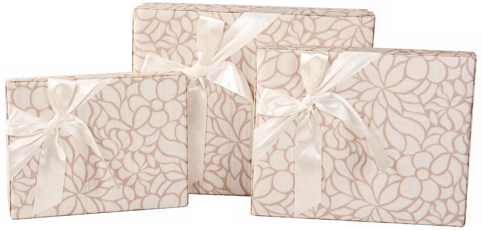 Set of 3 Lumina Rectangle Floral Decorative Boxes