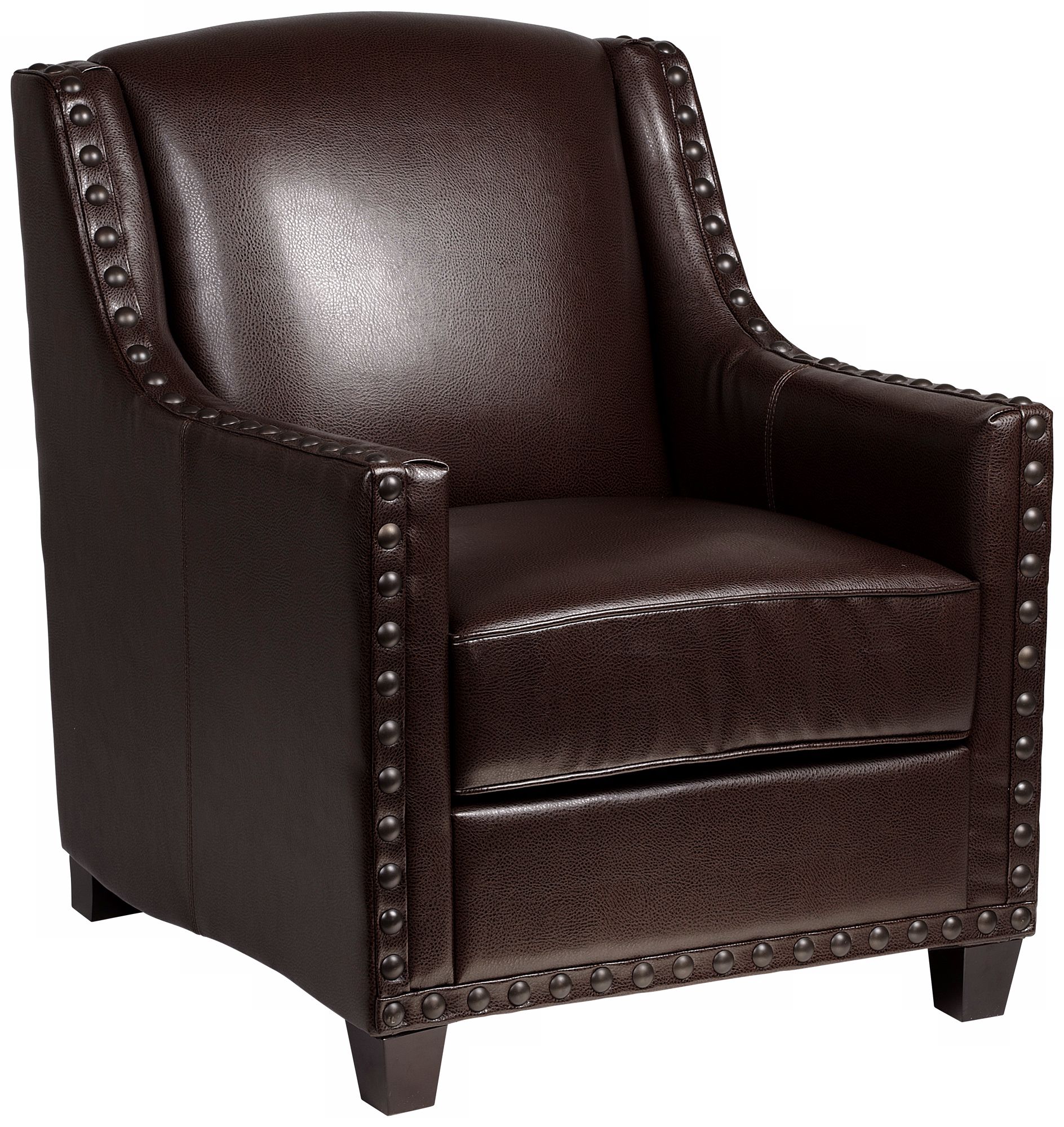Justin Faux Leather Mahogany Armchair