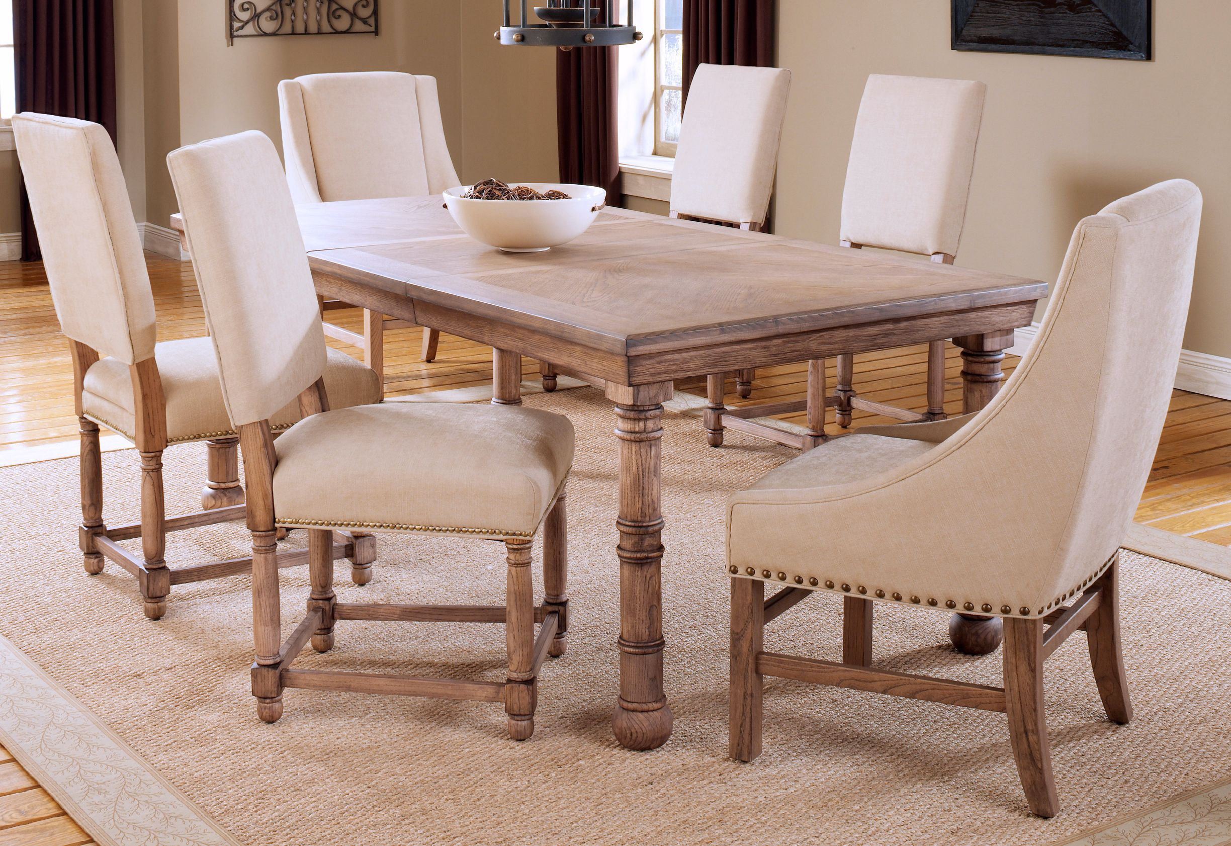 Hillsdale Hartland Light Oak Arm Chair 7-Piece Dining Set