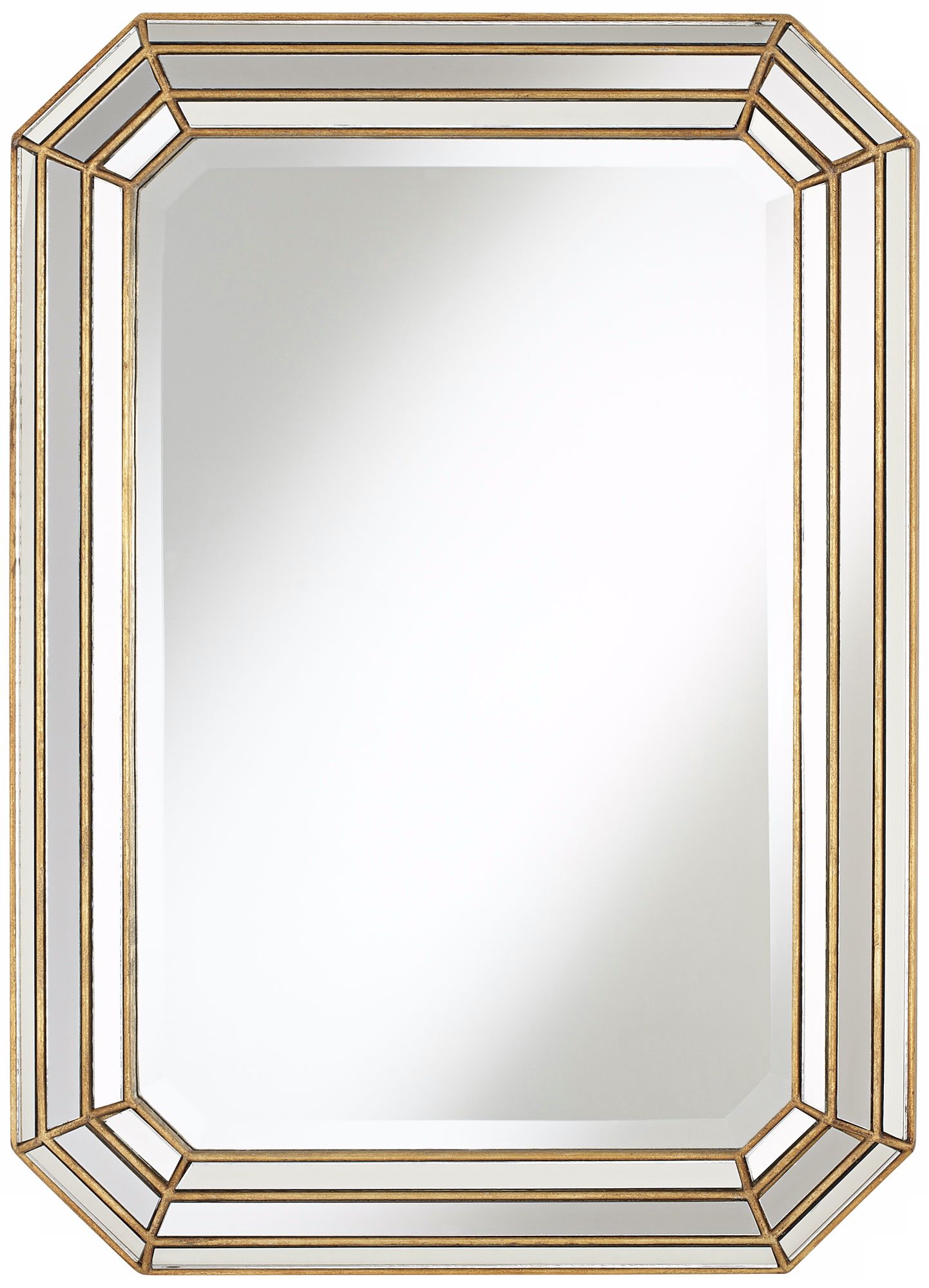 Uttermost Cut Corner 32" High Antique Gold Wall Mirror