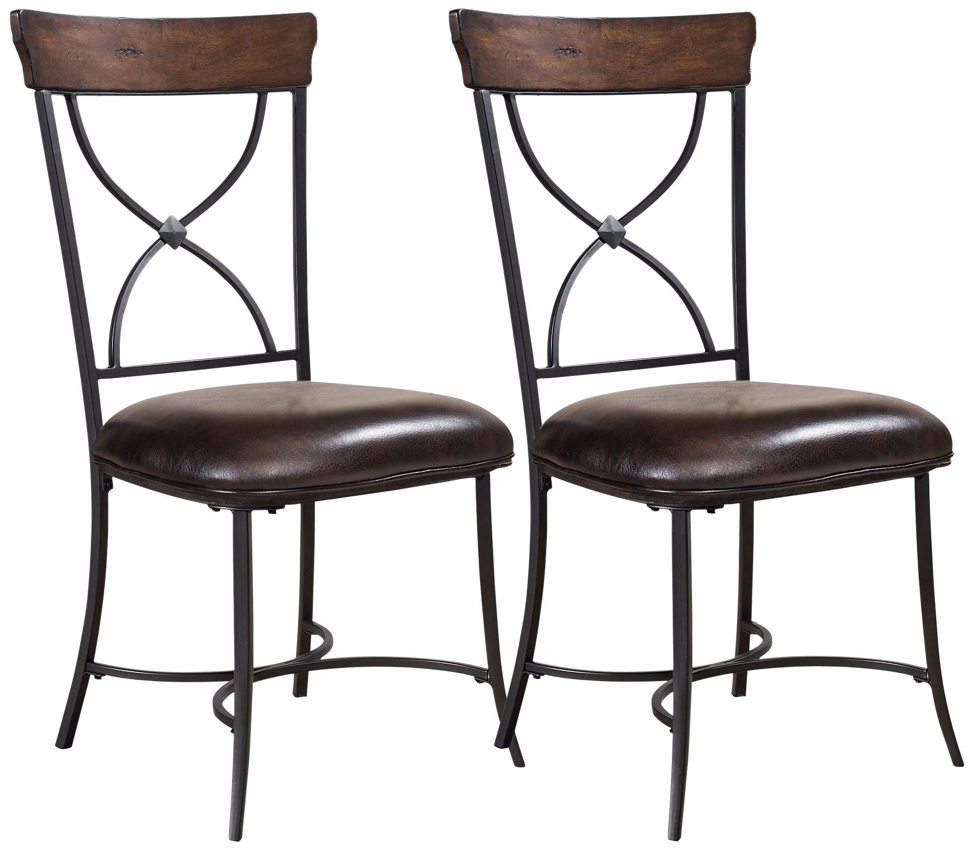 Hillsdale Cameron Set of 2 X-Back Metal Dining Chairs